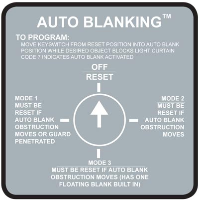 Auto Blank Safety Light Curtains